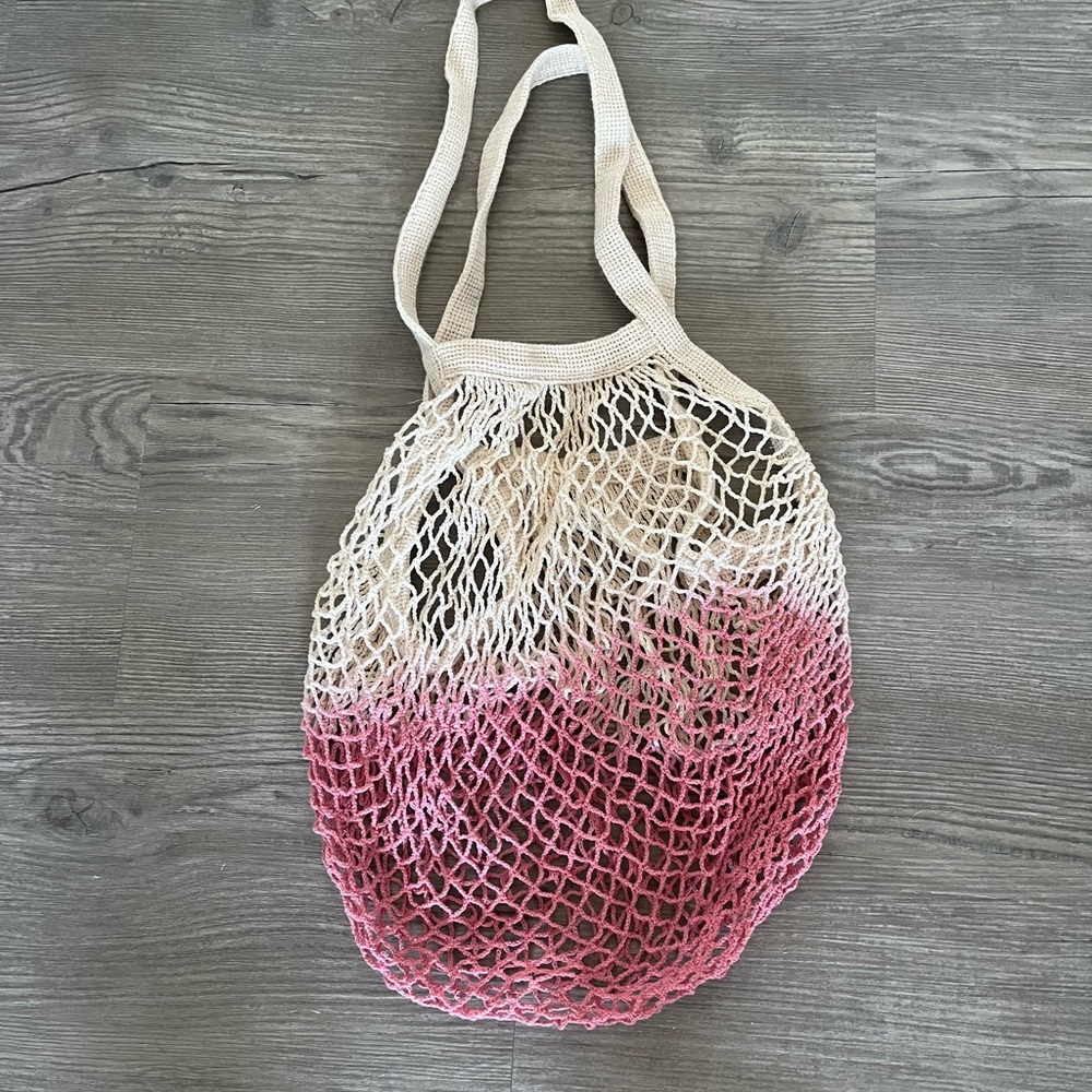 Cotton Mesh Market Tote Bag - Pink Ombre